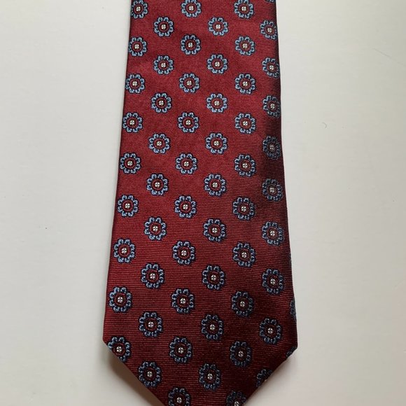 Vintage Brooks Brothers Makers and Merchants Silk Tie in Burgundy and Blue - Picture 6 of 13
